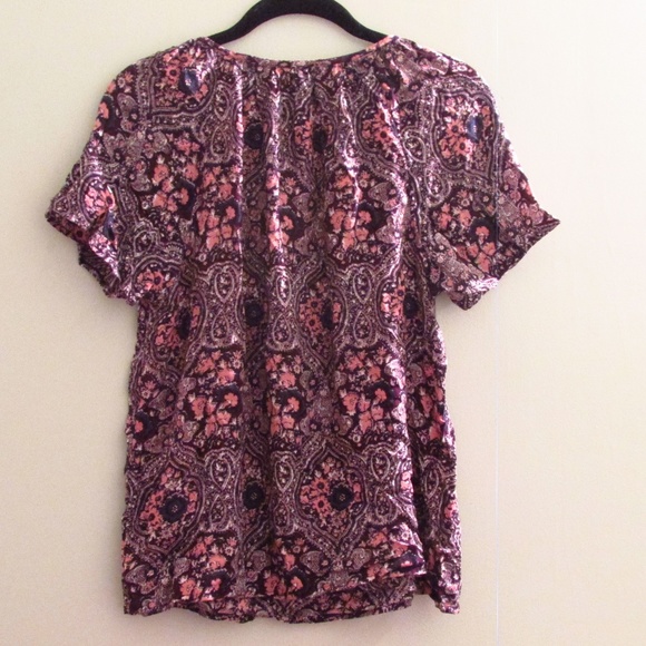 |Lucky Brand| Paisley Printed Tassel Shirt Size M - Picture 3 of 3